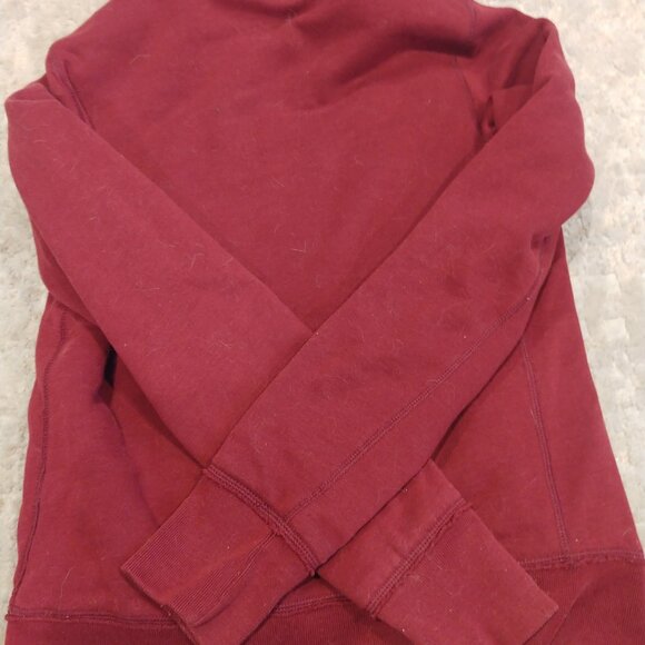 Y2K Gilly Hicks button-up sherpa lined hoodie size L maroon color - Picture 2 of 11